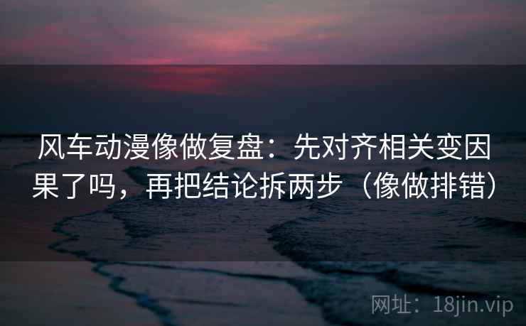 风车动漫像做复盘：先对齐相关变因果了吗，再把结论拆两步（像做排错）