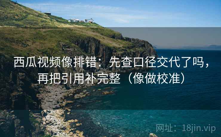 西瓜视频像排错：先查口径交代了吗，再把引用补完整（像做校准）